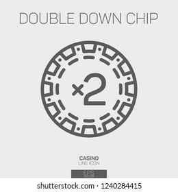 Double down casino chip icon