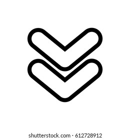 Double down line icon