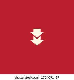 Diseño de Vector plano de icono de logotipo doble abajo