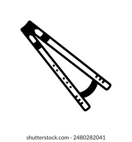 Double Drone Flute Glyph Icon, Vector illustration