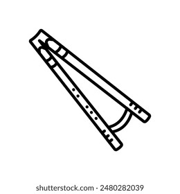 Double Drone Flute Outline Icon, Vector illustration