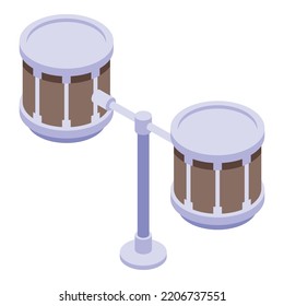 Double drums icon. Isometric of Double drums vector icon for web design isolated on white background