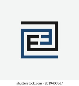 double E letter become square wich is powerfull and smart logo vector