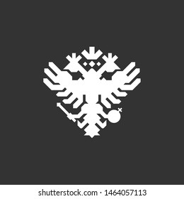Double eagle  logo. Russian eagle logo.