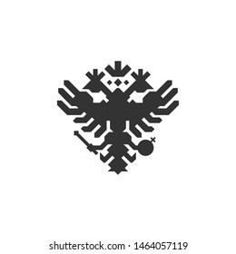 Double eagle  logo. Russian eagle logo.