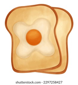 Double Egg Toasts Element Vector