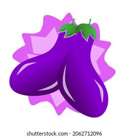 Vector de berenjena doble en serie vegetal