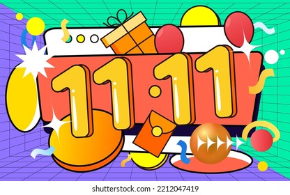 Double eleven, double twelve, e-commerce promotion background, vector illustration