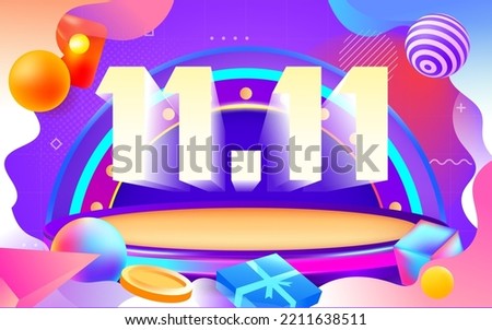 Double eleven, double twelve, e-commerce promotion background, vector illustration