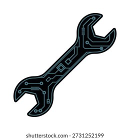 Double ended adjustable wrench with electronic circuit board design