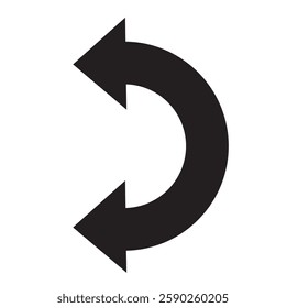 Double ended arrow circular icon for navigation