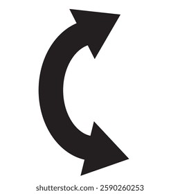 Double ended arrow curved icon for rotation