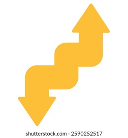 Double ended arrow staircase icon for progressive movement