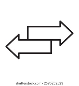 Double ended arrow straight icon for direction