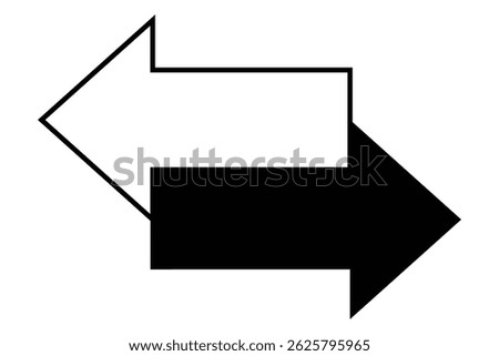 Double ended arrow vector design, arrows outline for mobile concept and web design.  Arrow icon flat trendy illustration. Left right arrows simple line vector icon.