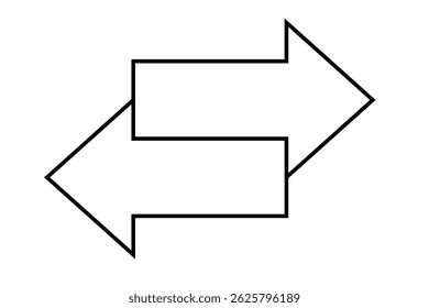 Double ended arrow vector icon. Arrows outline for mobile concept and web design. Arrow icon flat trendy illustration for logo, symbol. Left right arrows simple line vector icon. 