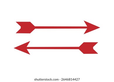 Double ended arrow Vector isolated illustration Double right arrow black glyph icon.  Dual sided curved arc arrow shape. Symbolize fast forward,  Silhouette Solid pictogram