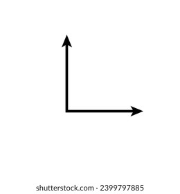 Double ended corner arrow. Right angle 90 degree. Scientific resources for teachers and students.