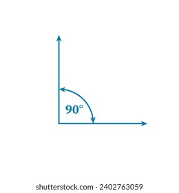 Double ended corner arrow. Right angle 90 degree. Scientific resources for teachers and students.