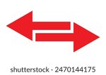  Double ended red arrow vector design for website, app and logo design. Dual sided red arrow vector, icon, silhouette design. Vector illustration of duel side arrow.
