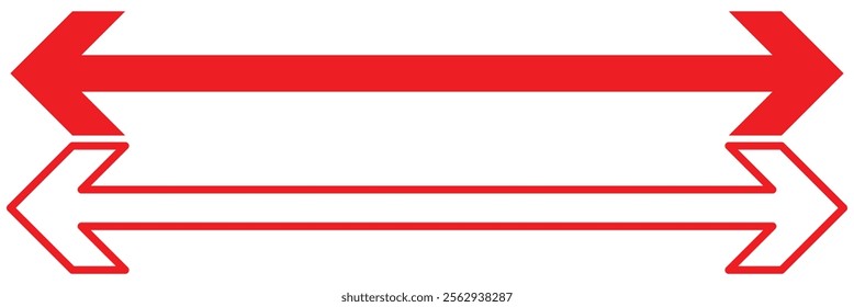 Double ended red arrow vector design for website, app and logo design. Dual sided red arrow vector, icon,