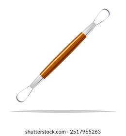 Double ended ribbon tool for pottery vector isolated illustration