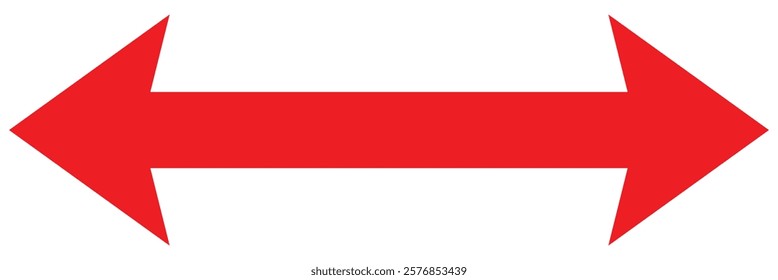 Double ended straight long arrow icon. Dual side arrow vector. Vector illustration on white background.