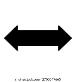 Double ended straight long arrow pointer. Dual wide arrow. Vector illustration on white background. 