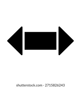Double ended straight long arrow pointer. Dual wide arrow. Vector illustration on white background. 