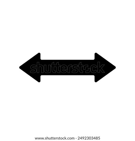 Double ended straight long arrow pointer. Dual wide arrow. Vector illustration on white background. 