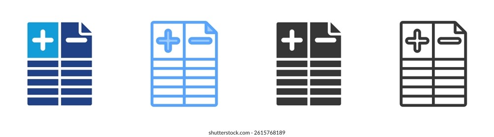 Double Entry icon set multiple style collection