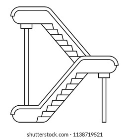 Double escalator icon. Outline double escalator vector icon for web design isolated on white background