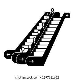 Double escalator icon. Simple illustration of double escalator vector icon for web design isolated on white background