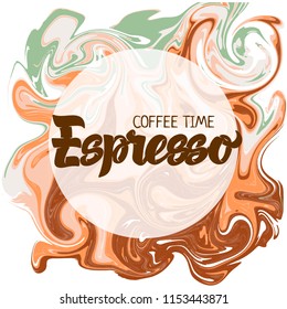 Double Espresso coffee hand drawn lettering, modern graffiti script for poster, banner, logo, icon, menu for cafe, restaurant, brand of coffee, fast food, invitation to breakfast, shop, coffee house