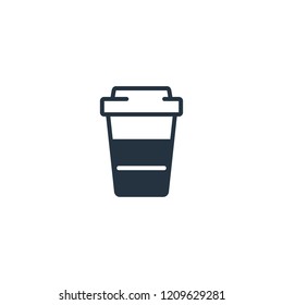 Double espresso paper cup isolated line icon on white background, 400 coffee set, logo and sign