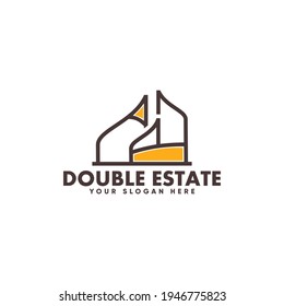 Double estate premium logo vector ofr your best estate company