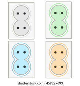Double Euro power socket. EPS10, RGB.