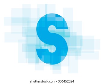 Double exposure alphabet on white background.Vector illustration. Blue color double exposure background.