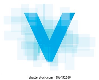 Double exposure alphabet on white background.Vector illustration. Blue color double exposure background.