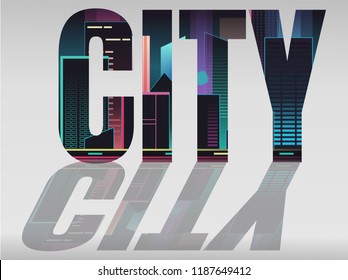 Double Exposure City Typography