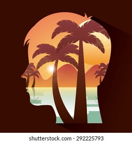 double exposure design, vector illustration eps10 graphic 