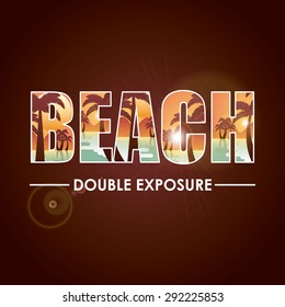 double exposure design, vector illustration eps10 graphic 