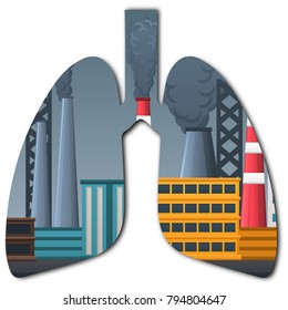 double exposure effect to show the effect of pollution on lungs