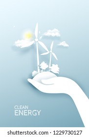 Double exposure illustration. Isolated vector illustration of clean electric energy . Concept illustration for environment care.