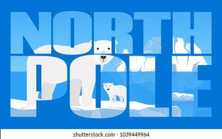 double exposure north pole landscape polar bear with cub