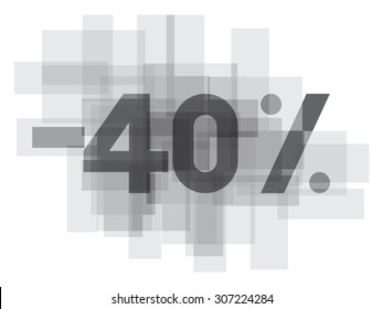 Double exposure number on white background.Vector illustration. Blue color double exposure texture. Market value percentages indicate growth and lose.