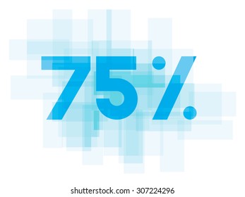 Double exposure number on white background.Vector illustration. Blue color double exposure texture. Market value percentages indicate growth and lose.