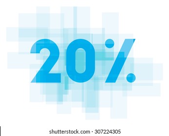 Double exposure number on white background.Vector illustration. Blue color double exposure texture. Market value percentages indicate growth and lose.