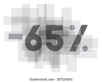 Double exposure number on white background.Vector illustration. Blue color double exposure texture. Market value percentages indicate growth and lose.