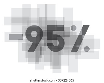 Double exposure number on white background.Vector illustration. Blue color double exposure texture. Market value percentages indicate growth and lose.